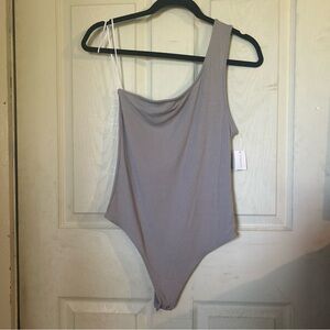 American Eagle Outfitters Ribbed Gray Top